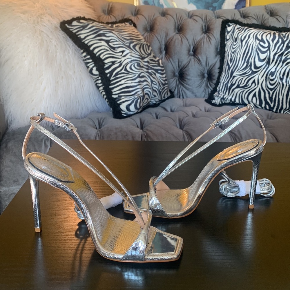 COPY - Schutz Vikki lace up sandals- silver NWT